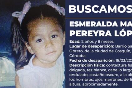 Desesperada búsqueda de una niña de 2 años en Córdoba: activaron Alerta Sofía y su madre apunta a un posible secuestro