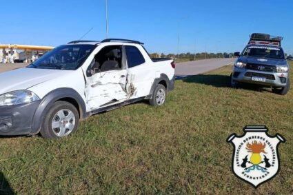 Siniestro vial en la Autovía 36: un auto colisionó con un camión en el acceso a Berrotarán
